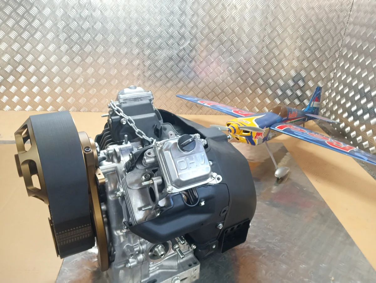 Ensemble moteur photographié dans l’atelier Aerolism